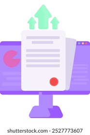 Computer Uploading Data Document to Cloud