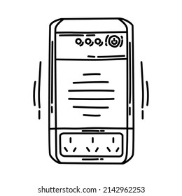 Computer UPS Part of Computer Accessories and Hardware Hand Drawn Icon Set Vector.