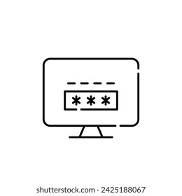 Computer user account login. Profile security. Pixel perfect icon
