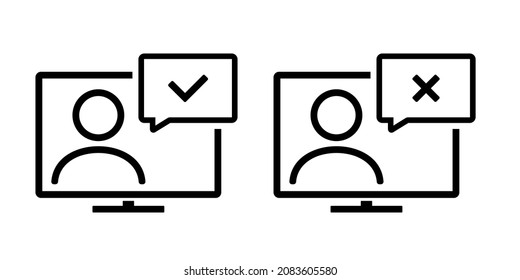 Computer user check mark icon. Illustration vector