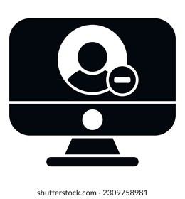 Computer user delete icon simple vector. People service. Account privacy