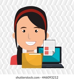 computer user filing documents isolated icon design, vector illustration  graphic 