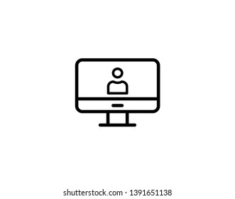 Computer User Icon. Flat style vector EPS. - Vector 