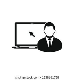 Computer User Icon. Flat style vector EPS.