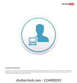 Computer User Icon Hexa White Background icon template - Free vector icon