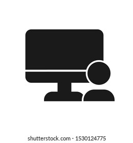 computer user outline icon vector