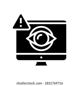 Computerbenutzer-Spionage-Symbol-Vektorgrafik. Spionagezeichen für Computerbenutzer. isoliertes Kontursymbol