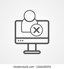 Computer user vector icon sign symbol