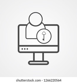 Computer user vector icon sign symbol