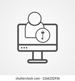 Computer user vector icon sign symbol