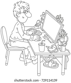 Computer user at work