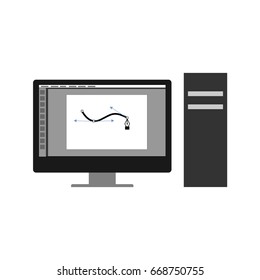 Computer with vector application for artwork 