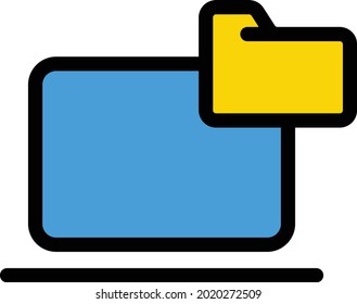 computer vector colour line icon