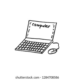 computer vector doodle sketch isolated on white background