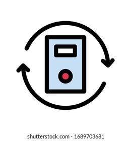 computer vector flat color icon 