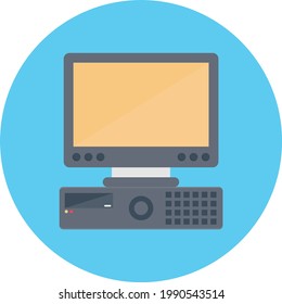 computer vector flat colour icon