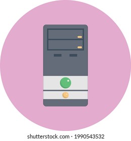 computer vector flat colour icon