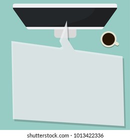 Computer vector. free space for text. label vector. tag. background.