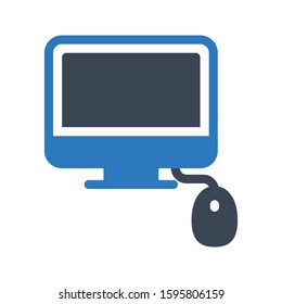 computer vector glyph color icon 