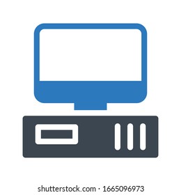 computer vector glyph color icon 