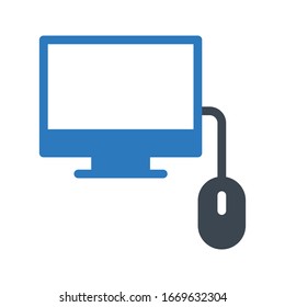 computer vector glyph color icon 
