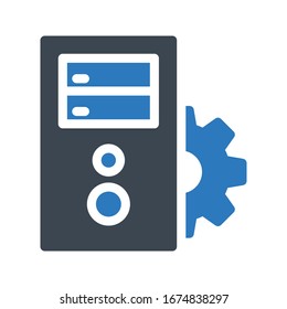 computer vector glyph color icon 