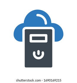 computer vector glyph color icon 