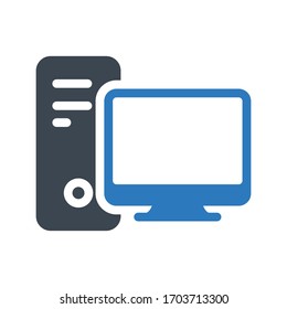 computer vector  glyph color icon 
