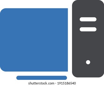 icono de color de glifo vectorial de computadora