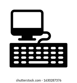 computer vector glyph flat icon