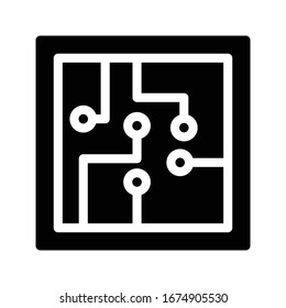 computer vector glyph flat icon 