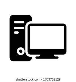 computer vector glyph flat icon 