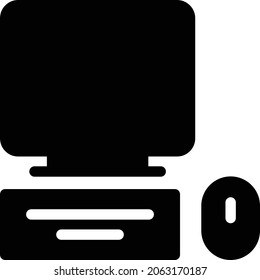 computer vector glyph flat icon