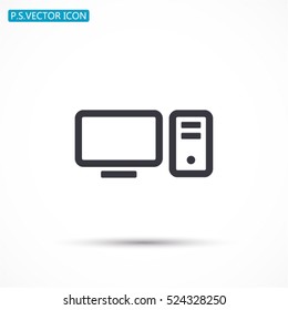 Computer Vector icon 10 EPS