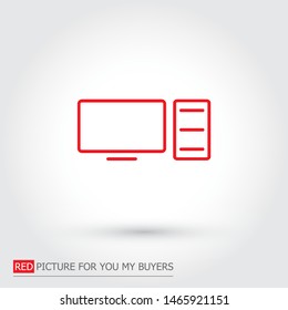 Computer Vector icon .