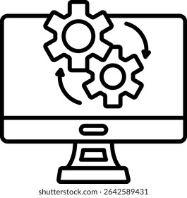 Ícone de vetor do computador. Pode ser usado para impressão, aplicativos móveis e da Web.