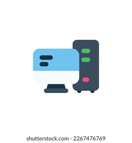 computer vector icon. computer component icon flat style. perfect use for logo, presentation, website, and more. simple modern icon design cartoon style