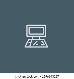 Computer vector icon. Computer concept stroke symbol design. Thin graphic elements vector illustration, outline pattern for your web site design, logo, UI. EPS 10.