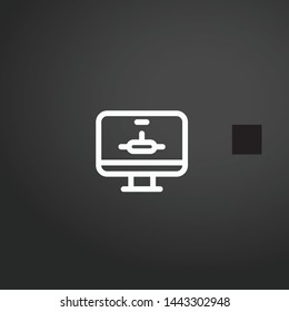 Computer vector icon. Computer concept stroke symbol design. Thin graphic elements vector illustration, outline pattern for your web site design, logo, UI. EPS 10.