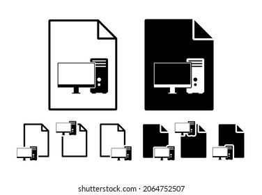 A computer vector icon in file set illustration for ui and ux, website or mobile application