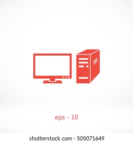 Computer vector icon, flat design best vector icon