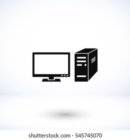 Computer vector icon, flat design best vector icon