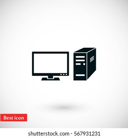 Computer vector icon, flat design best vector icon