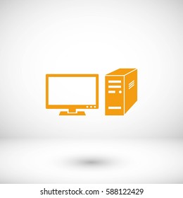 Computer vector icon, flat design best vector icon