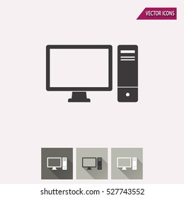 Computer vector icon. Illustration isolated for graphic and web design.