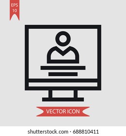 Computer vector icon, illustration symbol