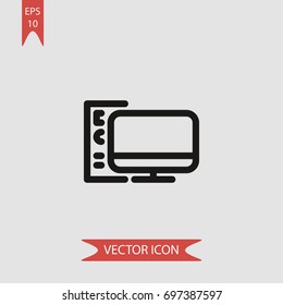 Computer vector icon, illustration symbol