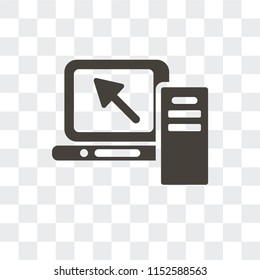 Computer vector icon isolated on transparent background, Computer logo concept