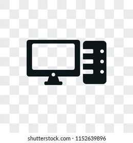 Computer vector icon isolated on transparent background, Computer logo concept