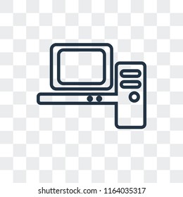 Computer vector icon isolated on transparent background, Computer logo concept